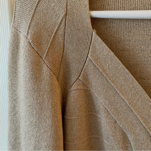 Lane Bryant Gold Stretch Zip-up Cardigan Sweater - Picture 4 of 5